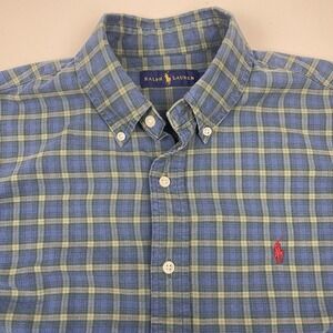 Ralph Lauren Shirt M Mens L/S Button Down Multicolor Plaid Retro VGUC